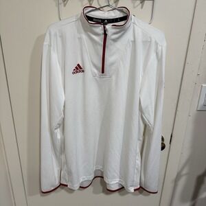 New York Athletic Club Adidas NYAC White Wing Foot 1/4 Zip Pullover Men's Large